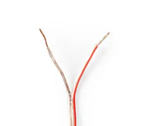 Nedis Repro kabel 2x 0.75 mm2 transparentní / CCA / 15.0 m / Kulatý / PVC   