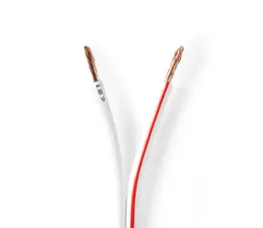 Nedis Repro kabel 2x 2.50 mm2 bílá / CCA / 100.0 m / Kulatý / PVC  