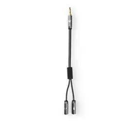 Nedis Stereo Audio kabel jack 3.5 mm jack (M) - 2x jack 3.5mm (F) 0.20 m šedá 