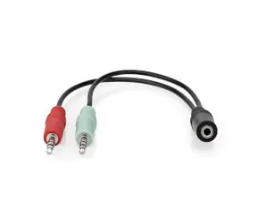 Nedis Stereo Audio kabel jack 3.5 mm (F) - 2x jack 3.5mm (M) 0.20 m černá 