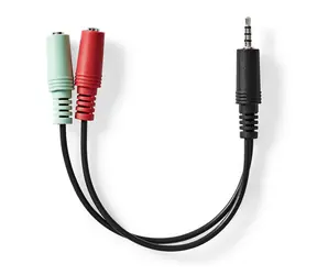 Nedis Stereo Audio kabel jack 3.5 mm (M) - 2x jack 3.5mm (F) 0.20 m antracit