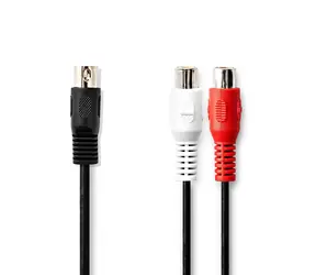 Nedis DIN Audio kabel DIN 5pinová (M) - 2x RCA (F) 0.20 m černá 