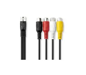 Nedis DIN Audio kabel DIN 5pinová (M) - 4x RCA (F) 0.20 m černá 