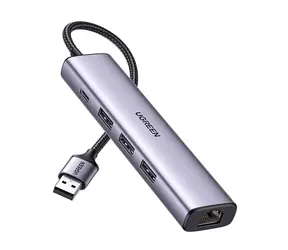 UGREEN CM475 Dokovací stanice stříbrná / 3x USB 3.0 / RJ45 / USB-C