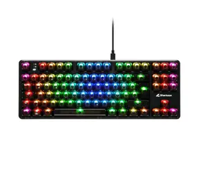Sharkoon Crystal Shark černá / herní bezdrátová klávesnice / mechanická / 2.4GHz / USB-C / 1.8m / DE Layout