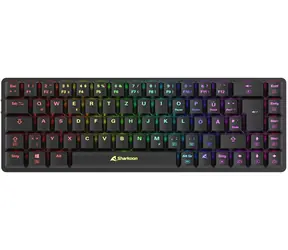 Sharkoon PureWriter W65 černá / bezdrátová klávesnice / mechanická / Kailh Choc V2 Brown / 2.4GHz / USB / DE