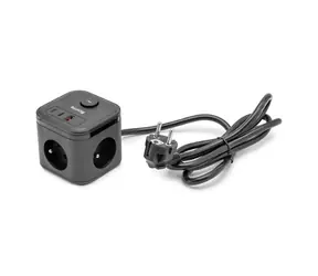 Huslog nabíjecí stanice 20W černá / 3x zásuvka / 2x USB-C / 1x USB-A