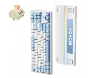MCHOSE MC-K87 Icy Creamsicle bílá / herní bezdrátová klávesnice / mechanická / Icy Creamsicle / 2.4GHz / BT / US Layout