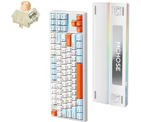 MCHOSE MC-K87 Icy Creamsicle barevná / herní bezdrátová klávesnice / mechanická / Icy Creamsicle / 2.4GHz / BT / US Layo