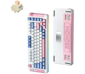 MCHOSE MC-X75 Icy Creamsicle růžová / herní bezdrátová klávesnice / mechanická / Icy Creamsicle / 2.4GHz / BT / US Layou