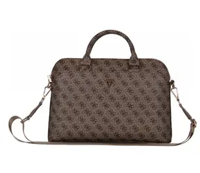 GUESS PU 4G Triangle Logo 15" hnědá / taška na notebook