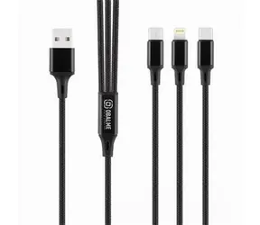 OBAL:ME 3v1 AllConnect Fast Charge USB-A/USB-C, Lightning, Micro-USB Kabel 1.2m Black