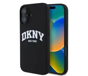 DKNY Liquid Silicone Arch Logo MagSafe Zadní Kryt pro iPhone 16 Plus Black