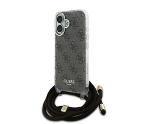 Guess IML 4G Printed Crossbody Popruh Zadní Kryt pro iPhone 16 Brown
