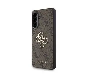 Guess PU 4G Metal Logo Zadní Kryt pro Samsung Galaxy A56 Brown