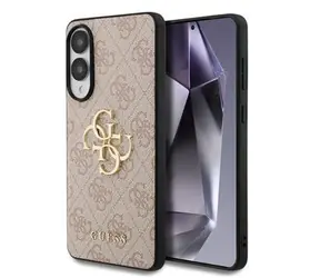Guess PU 4G Metal Logo Zadní Kryt pro Samsung Galaxy S25 Edge Pink