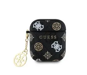 Guess PU 4G Peony Charm Pouzdro pro AirPods 1/2 Black