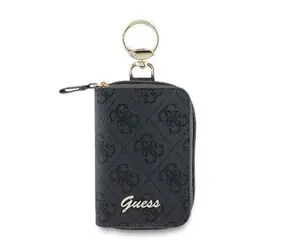 Guess PU 4G Script Logo Klíčenka Black