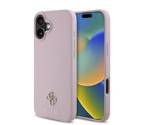 Guess PU Grained 4G Small Metal Logo MagSafe Zadní Kryt pro iPhone 16 Plus Pink