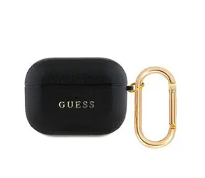 Guess PU Grained Classic Logo Pouzdro pro AirPods Pro Black