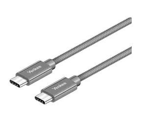 YENKEE YCU C101 SR kabel USB-C 2.0 (M) - USB-C 2.0 (M) 1m šedá / 480mb/s / až 60W