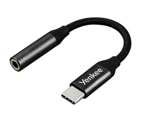 YENKEE YTC 102 Redukce USB-C (M) na Jack 3.5mm (F) 6.5 cm černá