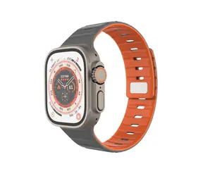FIXED Magnetický řemínek Silicone Magnetic Strap pro Apple Watch 44/45/46/49mm světle šedý