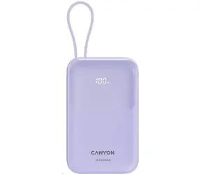 CANYON CNS-CPB101PU fialová / Powerbanka / 10000mAh / PD 22.5W / LCD / 1x USB-A / 1x USB-C