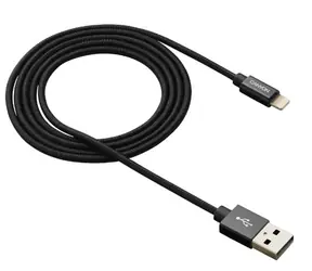 CANYON CNS-MFIC3B černá / nabíjecí kabel / USB 2.0 - Lightning / opletený / 1m
