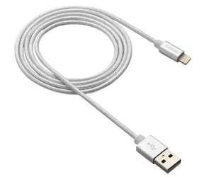 CANYON CNS-MFIC3PW bílá / nabíjecí kabel / USB 2.0 - Lightning / opletený / 1m