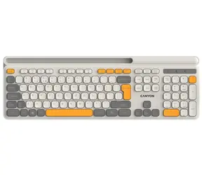 CANYON HKB-W03 béžová / bezdrátová klávesnice / 2.4 Ghz / 105 kláves / CZ/SK layout / 1x AAA