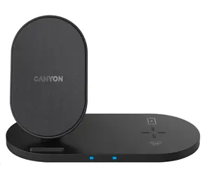 CANYON CNS-WCS202B černá / Bezdrátová nabíječka / pro 2 zařízení současně / kabel 1.2m 
