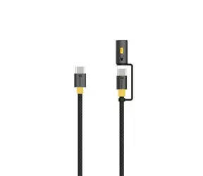 Tactical Stinger Cable USB-C/USB-C 1,5m Black / výkon až 60W / 1W svítilna