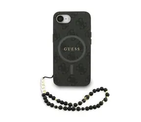 Guess PU Leather 4G Colored Ring Strap MagSafe Zadní Kryt pro iPhone 16e Black
