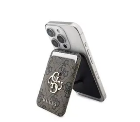 Guess 4G Metal Logo MagSafe Cardslot Peněženka se Stojanem Brown