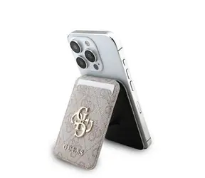 Guess 4G Metal Logo MagSafe Cardslot Peněženka se Stojanem Pink