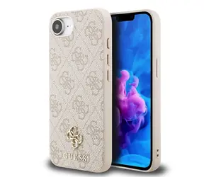 Guess PU 4G Small Metal Logo MagSafe Zadní Kryt pro iPhone 16e Pink