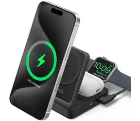 Anker MagGo B2557 Bezdrátová nabíječka 3v1 černá / USB-C / 15W