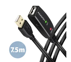 AXAGON ADR-207, USB 2.0 A-M -> A-F aktivní prodlužovací / repeater kabel, 7.5m