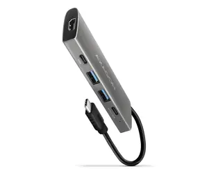 AXAGON HMC-5G21, USB 10Gb/s hub, porty 2x USB-A, 2x USB-C, HDMI 4k/30, PD 60W, kabel USB-C 13cm