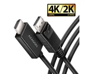 AXAGON RVD-HI20C2, DisplayPort -> HDMI 2.0b redukce / kabel 1.8m, 4K/60Hz