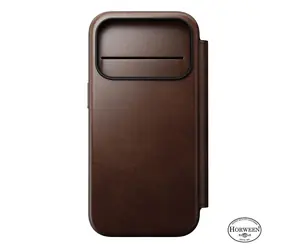 Nomad Modern Leather Folio pouzdro pro Apple iPhone 17 Pro rustic brown (Horween)