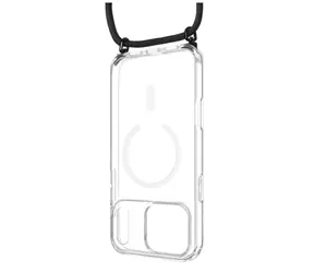 FIXED Pouzdro MagPure Neck s černou šňůrkou na krk pro Apple iPhone 17 Pro Max