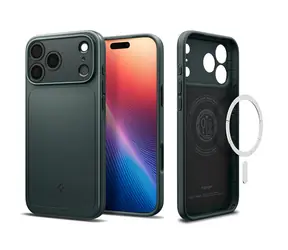 Spigen Thin Fit MagSafe ochranný kryt pro Apple iPhone 17 Pro abyss green