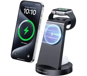 Mobile Origin 3in1 Wireless Charger PW14 MagSafe Compatible černá / Bezdrátová nabíječka