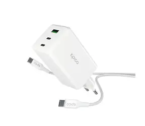 Epico UltraBoost EA100 GaN bílá + USB-C kabel 1.2m / 100W / síťový adaptér / 2x USB-C & 1x USB-A