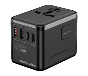 Mobile Origin GaN 35W Travel Adapter PW4 / Nabíječka / EU/UK/US/AUS / 3x USB-C + 2x USB-A 
