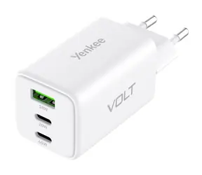 YENKEE YAC G65 VOLT Nabíječka bílá / 65W / 1x USB-A 18w / 1x USB-C 20W / 1x USB-C 65W