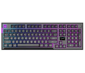 PREYON Silent Claw Brown šedá / herní bezdrátová klávesnice / mechanická / Gateron Brown Pro / USB+2.4GHz+BT / US