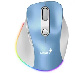 GENIUS Ergo 9000S Pro modrobílá / optická / 2400 dpi / bezdrátová / 6 tlačítek / RGB